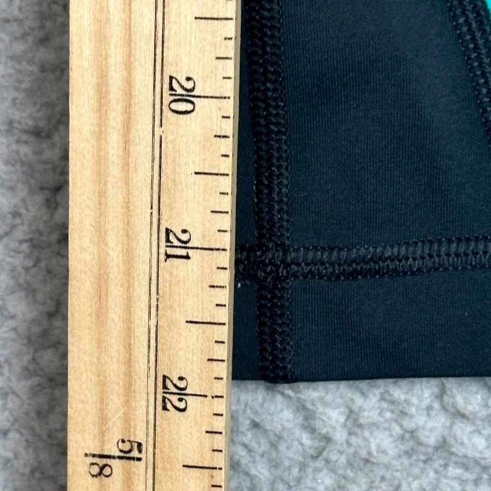 Lululemon Run Inspire Crop II Leggings Womens 4 Black Teal Luxtreme Yoga Gym